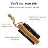 Wooden Cleaning Finger Nail Brush with Nylon Charcoal Bristles & Hanging Rope - Double-Sided Fingernail Brush for Scrubbing Fingernails and Toes (Beechwood)