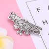 TEAMER Art Nouveau Leaf Hair Clip Metal Barrettes Hair Accessories Styling for Women (Silver)