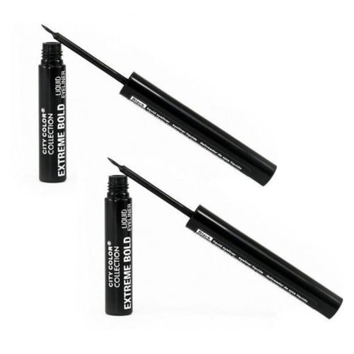 CITY COLOR Pack of 2 Extreme Bold Liquid Eyeliner, Black