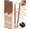 Nude Beige Water Line Gel Eyeliner Pencil-2Pcs Waterproof Smudge-Proof Cream Eye Liner Waterline Brightener Pen,Smooth Easy-to-Sharpen Pencil with Sharpener,Longlasting Eye Makeup Gift for older Women