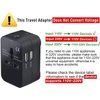 Travel Adapter, Worldwide All in One Universal Travel Adaptor Wall AC Power Plug Adapter Wall Charger with Dual USB Charging Ports for USA EU UK AUS Cell Phone Laptop Black