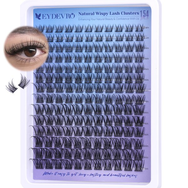 Wispy Lash Clusters Natural Eyelash Cluster Extensions C Curl 8-16mm Individual Lashes DIY Lash Extensions Cluster Lashes Individual Eyelashes Extensions by EYDEVRO
