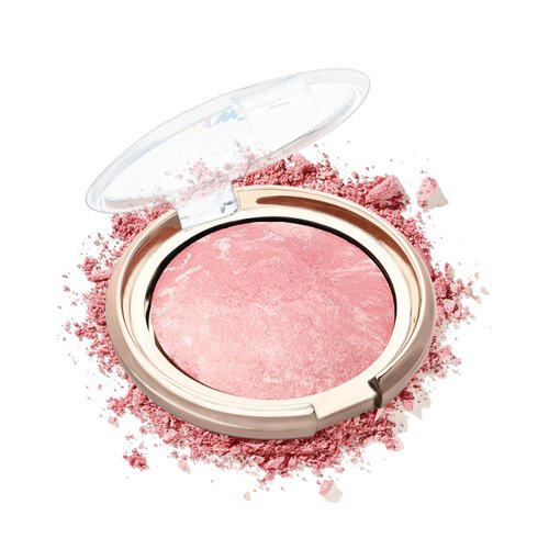 Baked Blush-Brighten Lighting Glow Marbleized Blush Powder Palette, Cruelty-Free Powder Blush, Eyeshadow & Highlight for a Lightweight Shimmery Satin Face Makeup, Gift for Women (0.49Ounce)-01#Peachy