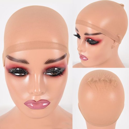 Royota HD Wig Caps for Women,Breathable Wig Cap for Lace Front Wig, 1 Packs 2 Pieces, Stocking Stretchy Caps for Wig, Transparent Wig Cap for Cosplay, Thin Invisible Wig Caps for Women 2 pcs