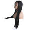 RONGDUOYI RDY 24 Inches Black Braided Lace Front Wigs for Black Women Natural Hairline Synthetic Wig Pre Plucked Glueless Braids Wig (180% Density,Style1)