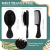 FillTouch 24 Pcs Mini Wet Hair Brush Combs Bulk Individually Wrapped Boar Bristle Hair Brushes and Disposable Combs for Travel Hotel Homeless Shelter Church Fine Cutting