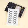 Biounce Wispy Natural Faux Mink Cat Eye False Eyelashes 3D Vegan 7 Pairs Full Strip Clear Band (BO22-3), Black