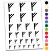 Norse Viking Dwarven Rune Letter F Temporary Tattoo Water Resistant Fake Body Art Set Collection - Black (One Sheet)