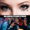 4 Pairs of Halloween Eye Shadow Eyeliner Face Eye Makeup Tattoos Spider Web Skull Bat Temporary Tattoo Stickers Decals for Women Girls Halloween Masquerade Party Decoration.