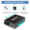 Gigabit SC to RJ45 Fiber Media Converter, Multimode Fiber to Ethernet Converter, 10/100/1000Mbps RJ45 Port to 1000Mbps Multi-Mode Fiber Dual SC Port, MMF, 1310nm, up to 1.5km, Auto-Negotiation