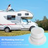 luxlead RV Plumbing Vent Caps - Camper Vent Cap Replacement for RV Trailer Camper Motorhome, RV Roof Sewer Vent Cover Caps Kit for 1 to 2 3/8 Inch Pipe - White (2 Pack)