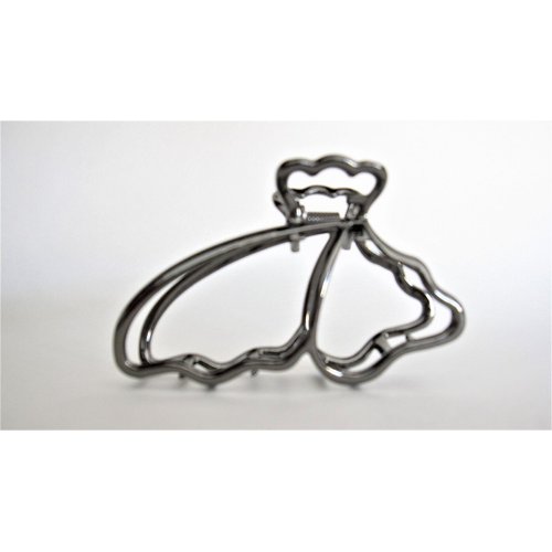 Generic Dark silver tone butterfly shaped metal hair claw clip