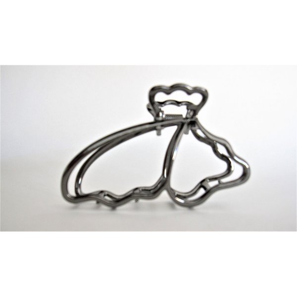 Generic Dark silver tone butterfly shaped metal hair claw clip