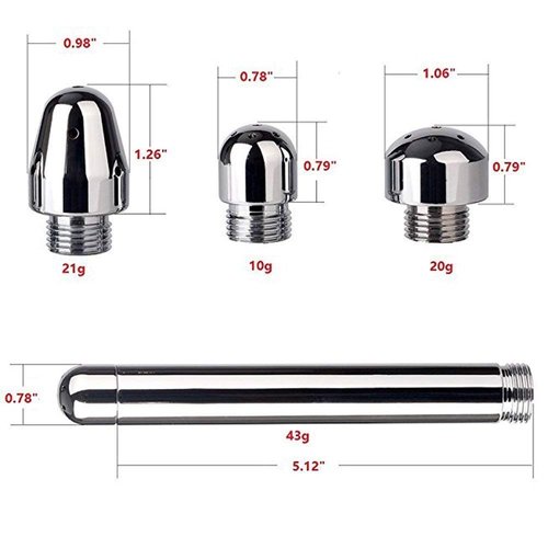 3 Heads Aluminum Shower Cleaner Douche System with 1.5m Stainless Steel Handheld Shower Hose and Velet Pouch