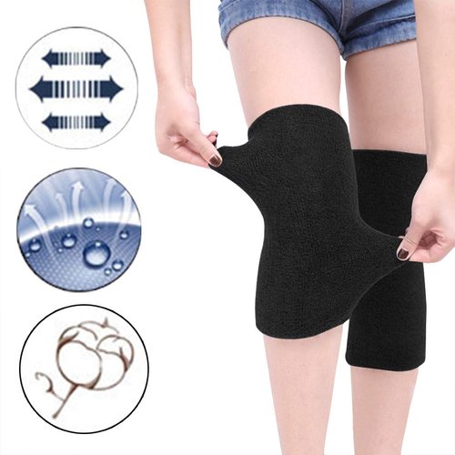 Winter Cotton Non-Slip Soft Thermal Knee Pad Breathable Warm Leg Sleeves Kneelet Support Elastic Knee Brace Leg for Men Women Cycling Ski Running Dancing Gym Yoga Fitness Arthritis Tendonitis,1 Pair