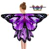 Sunlisky Kids Butterfly Wings Costume for Girls Fairy-Wings Toddler Dress Up Play Costumes Butterfly Skirt Set Mask Party Favors Gifts(Purple+skirt sets)