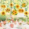 30PCS Sunflower Decorations Hanging Swirls Spring Summer Party Supplies Sun Flowers Party Foil Ceiling Wall Decor for Baby Shower Birthday Party Favors