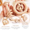 2pc Set Wooden Rattle Toys Beech Wood Ring Montessori Bird Shape Grasping Toddler Toys