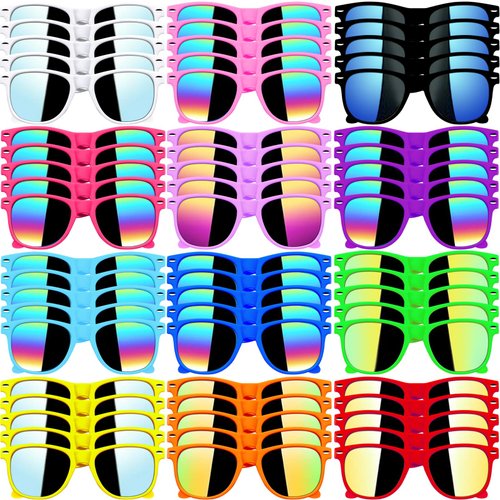Oleitodh 60 Pcs Kids Sunglasses Bulk Party Favors,Neon Party Sunglasses for Boys Girls, Summer Pool Beach Party Favors Supplies,Gift for Birthday Party and Outdoor Activity Age 3-8