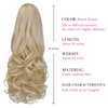 SYXLCYGG Blonde Clip Ponytail Synthetic Fake Claw Pony Tails Blond Hair Extensions 20" Wavy 5.3 OZ Like Real Hair Piece Women Yaki Fluffy