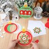 Epakh 24 Sets Christmas Ball Tissue Sign Christmas Craft Kit Christmas Ball Craft Bulk Winter Christmas Tree Hanging Ornament DIY Craft Kit Winter Holiday Xmas Classroom Activities Party Decorations
