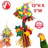 Bonka Bird Toys 03330 Small Rattle Toy for Birds - Multi-Activity Chew & Shred Toy, Natural Palm & Seed Pod, 12" x 5", Conure, Cockatiel, Pionus, and Similar Breeds