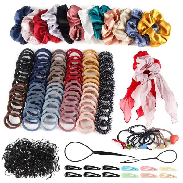 Girls' Variety Pack Hair Accessories - Scrunchies, Elastic Bands, Hair Clips (748PCS)