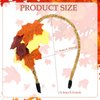 FULANSI Fall Maple Leaf Headband Sparkly Maple Leaves Hair band Glitter Orange Yellow Hair Hoop Thanksgiving Hair Accessory for Women Girls Autumn Harvest Festival Party Decoration Supplies