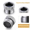 Faucet Adapter with Aerator Kitchen Sink Faucet Adapter Kit to Garden Hose for 55/64 inches Female to 3/4 inches Male Faucet Adapater, Chrome