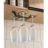 GeLive Under Cabinet Wine Glass Holder Stemware Rack Glass Storage Hanger With 4 Hooks Organizer for Kitchen and Bar (Black)