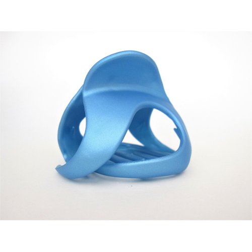 Velvet like blue hair claw clip