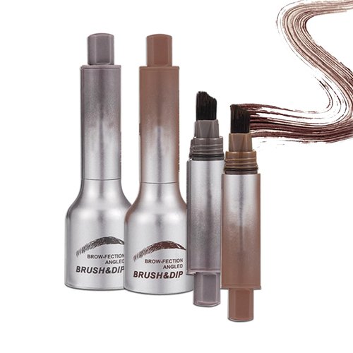 Liquid Microblading Eyebrow Pen,Square Angled Liquid Eyebrow Brush Hair-Like Strokes Long Lasting Waterproof Eyebrow Pencils Creates Natural Looking Brows Effortlessly (#01Espresso+#03Auburn)