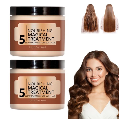 Nourishing Magical Treatment, Hair Repair Cream, 5 Seconds to Restore Soft Hair, Deep Conditioning Mask for Dry Damaged Hair (2pcs)