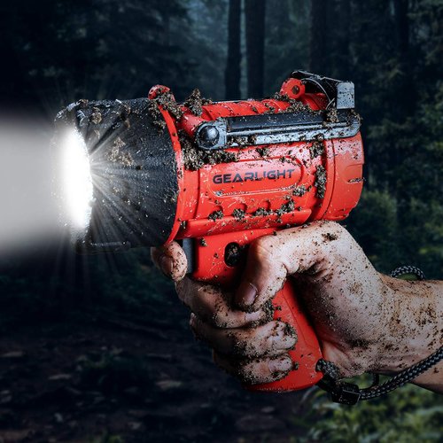GearLight Waterproof LED Spotlight Flashlight Father's Day Gifts for Dad - High Lumen Spot Light for Outdoor Camping Accessories, Boating Gifts for Men, Husband, Floating Handheld Flash Lights
