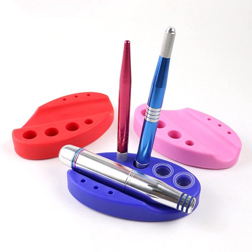 Silicone Tattoo Ink Pigment Cup Holder Microblading Pen Rack Embroidery Paint Cup Cotton Swab Stand Tattoo Supply (3 Pcs)
