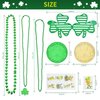 132Pcs St. Patricks Day Accessories Party Favors Shamrock Glasses Necklaces Green Gold Coins Tattoos for Irish St Patrick's Day Decorations Supplies