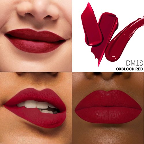 DE'MUMU Dark Red Lipstick Matte for Women Superstay Long Lasting Lipstick Smudgeproof Dark Liquid Lipsticks Cruelty Free Lip Makeup (DM18 Oxblood Red)