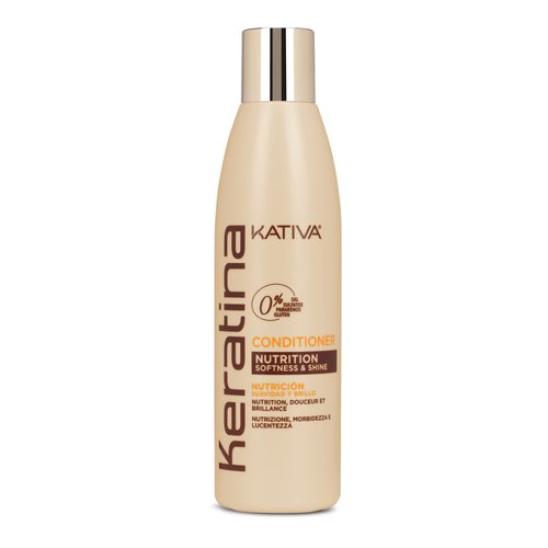 KATIVA Hair Conditioner, 8.45 Fl Oz, Rebuild & Strengthen Damaged Hair, Sulfate Free, Gluten Free, Paraben Free, Salt Free with Hydrolyzed Keratin & Ceramides for Soft, Shiny and Nourished Hair