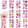 Preppy Temporary Tattoos Pink Preppy Themed Birthday Party Supplies Decorations Favors Stickers for Kids Girls Gifts Classroom School Prizes Rewards 20 Sheets