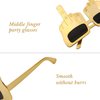 jarbins 2 Pairs Golden Middle Finger Sunglasses Novelty Finger Glasses Funny Eyewear for Halloween Masquerade Cosplay Props for Adults Party Favors