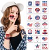20 Sheets 4th of July Temporary Tattoos Stickers Independence Day Red White Blue Flag Decals Waterproof Face Body Makeup Art Stickers