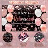 Retirement Party Decorations Women Rose Gold Happy Retirement Decorations Happy Retirement Banner Backdrop Honeycomb Centerpiece Sash Greeting Card Hanging Swirls Retirement Party Supplies