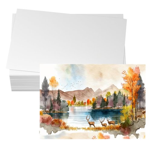 Water Color Paper Pad 5x7 Inch, 100 Sheets Thick Watercolor Paper Bulk in 140lb/300g Cold Press Off-White Watercolor Paper for Art Painting, Watercolor Creations - Textured Cotton Paper Sheets