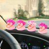 wonuu Pink Rubber Duck with Heart-Shaped Sunglasses Car Ducks Small Duckies with Cowboy Hat, Dot-Pink Dot