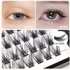 Bodermincer 84 Cluster D Curl Natural Style Eyelashes Professional Makeup Individual Cluster EyeLashes Grafting Fake False Eyelashes (10MM)