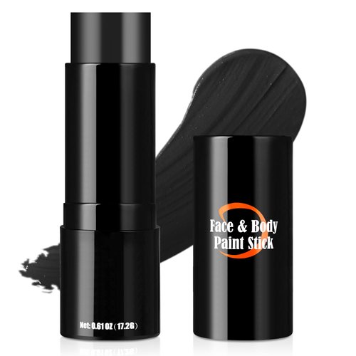 Drawdart Black Cream-Blendable Face Paint Stick, Portable Eye Black Stick for Sports, Full-coverage Cream Face Paint for Halloween SFX Makeup Cosplay Joker Costume Parties