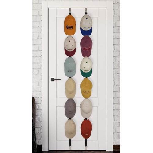 ETOWIFA Hat Organizer Rack for Baseball Caps [Up to 36 Hats] Hat Display Storage Over The Door/Closet/Wall, Hat Hanger with 2 Durable Straps & 12 Hooks, Space-Saving Room/Dorms Organization