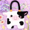 CatchCute Cow Plush Bag Kids Crossbody Bag for Kids, Plush Handbag Tote Bag with Adjustable Strap,Soft Plush Cow Stuffed Purse with Zipper,Coin Pouch Accessories for Toddlers Kids