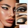 Prettyui Golden Liquid Glitter Eyeshadow, Champagne Metallic Eyeshadow for Eye Makeup, Long Lasting Diamond Eyeshadow, Shimmer Waterproof Glitter Eyeshadow