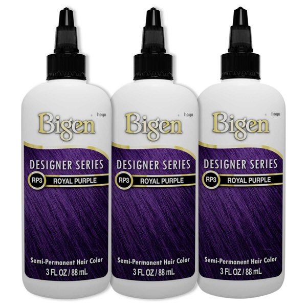 RP3 Royal Purple Bigen Designer Series Semi Permanent Hair Color (3 Pack)